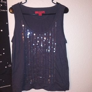 Gray Sequin Tank Top